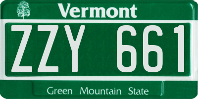 VT license plate ZZY661