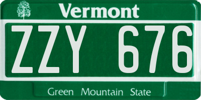VT license plate ZZY676