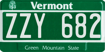 VT license plate ZZY682
