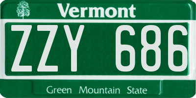 VT license plate ZZY686