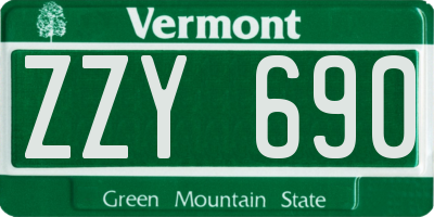 VT license plate ZZY690