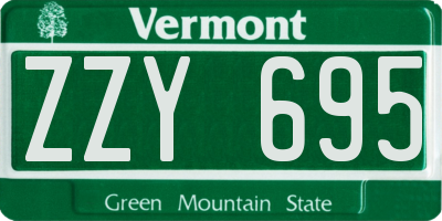 VT license plate ZZY695