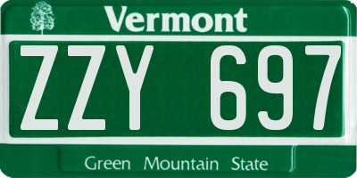 VT license plate ZZY697