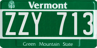 VT license plate ZZY713