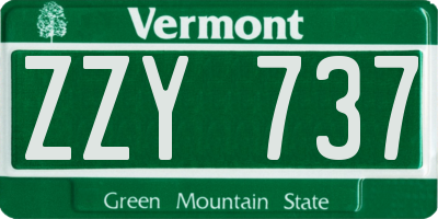 VT license plate ZZY737