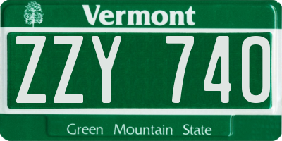 VT license plate ZZY740