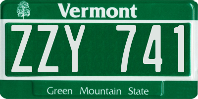 VT license plate ZZY741