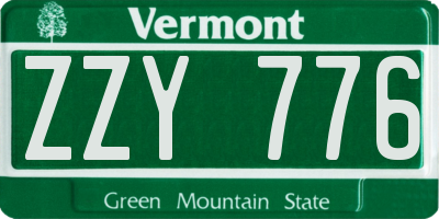 VT license plate ZZY776
