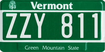 VT license plate ZZY811