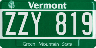 VT license plate ZZY819