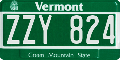 VT license plate ZZY824