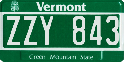 VT license plate ZZY843
