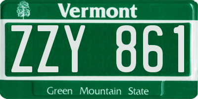 VT license plate ZZY861
