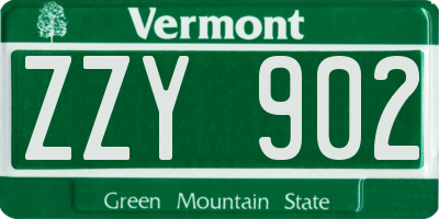 VT license plate ZZY902