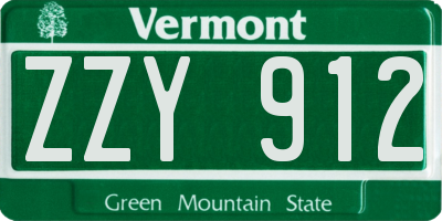 VT license plate ZZY912