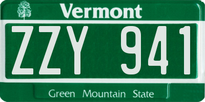 VT license plate ZZY941