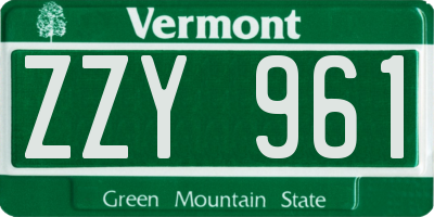 VT license plate ZZY961