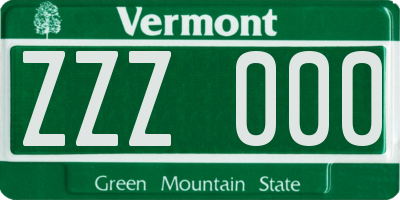 VT license plate ZZZ000