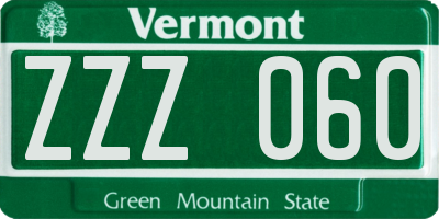 VT license plate ZZZ060