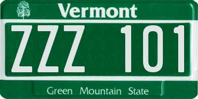 VT license plate ZZZ101