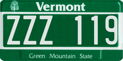 VT license plate ZZZ119