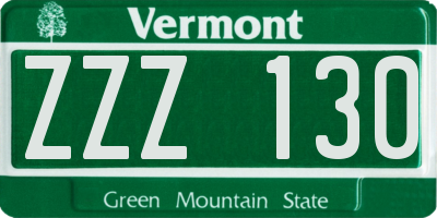 VT license plate ZZZ130