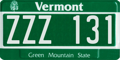 VT license plate ZZZ131