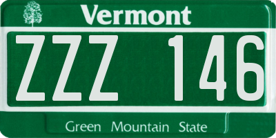 VT license plate ZZZ146
