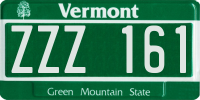 VT license plate ZZZ161