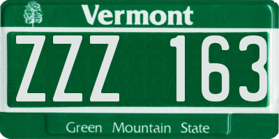 VT license plate ZZZ163