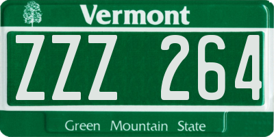 VT license plate ZZZ264