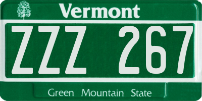 VT license plate ZZZ267