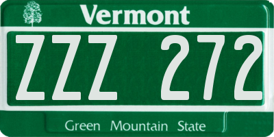 VT license plate ZZZ272