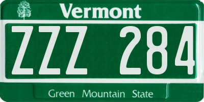 VT license plate ZZZ284