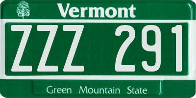 VT license plate ZZZ291