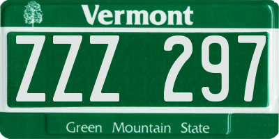 VT license plate ZZZ297