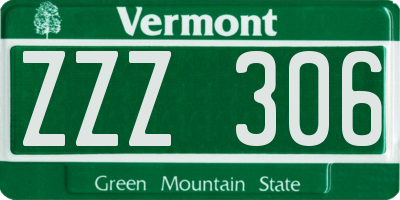 VT license plate ZZZ306