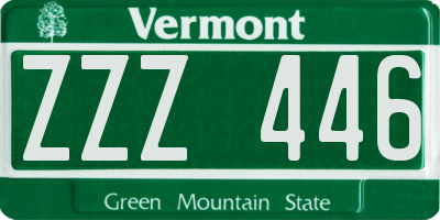 VT license plate ZZZ446