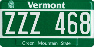 VT license plate ZZZ468