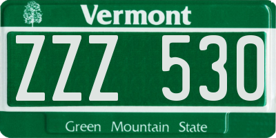 VT license plate ZZZ530