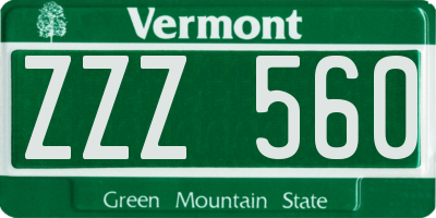 VT license plate ZZZ560