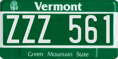 VT license plate ZZZ561