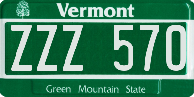 VT license plate ZZZ570