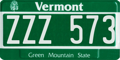 VT license plate ZZZ573