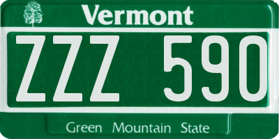VT license plate ZZZ590