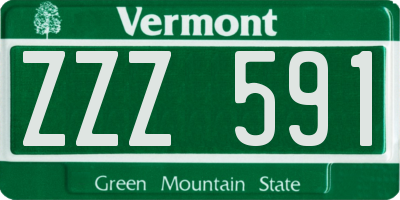 VT license plate ZZZ591