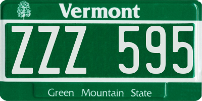 VT license plate ZZZ595