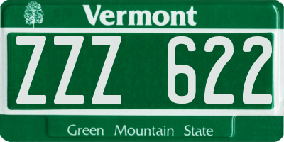 VT license plate ZZZ622