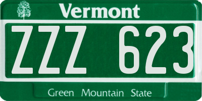 VT license plate ZZZ623