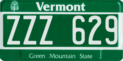 VT license plate ZZZ629